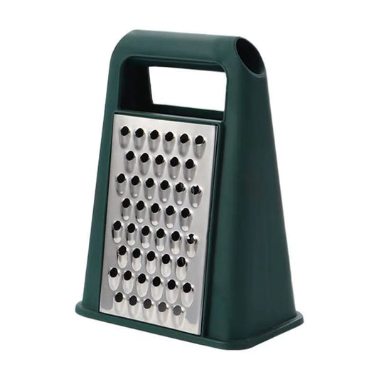 Stainless Steel Box Grater with Handle, Non-Slip Vegetable Slicer & Potato Shredder – Versatile Kitchen Gadget for Cheese, Vegetables, and More(Green)
