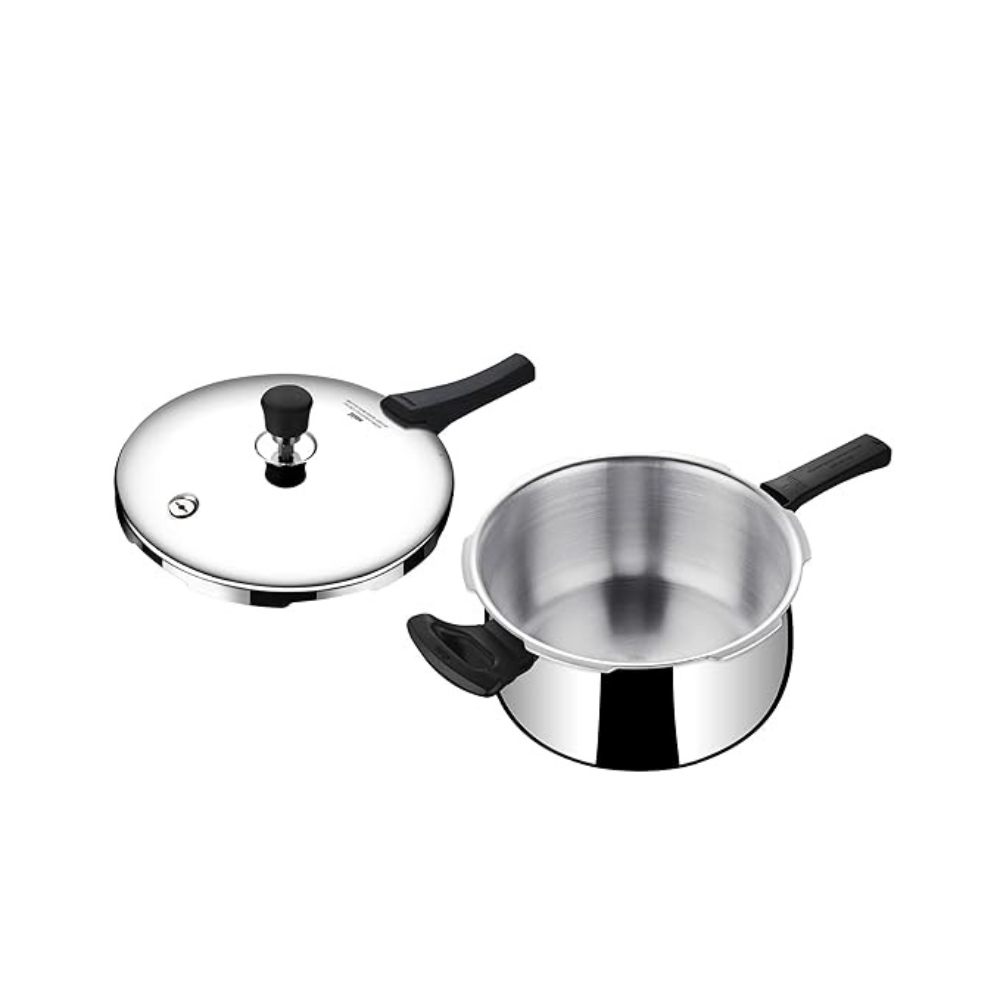 Triply Stainless Steel Pressure Cooker 5 L Outer Lid, Belly Pressure Cooker