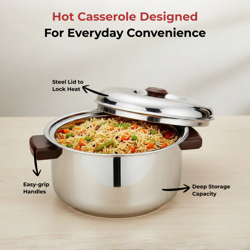 Stainless Steel Hot Casserole Insulated Serving