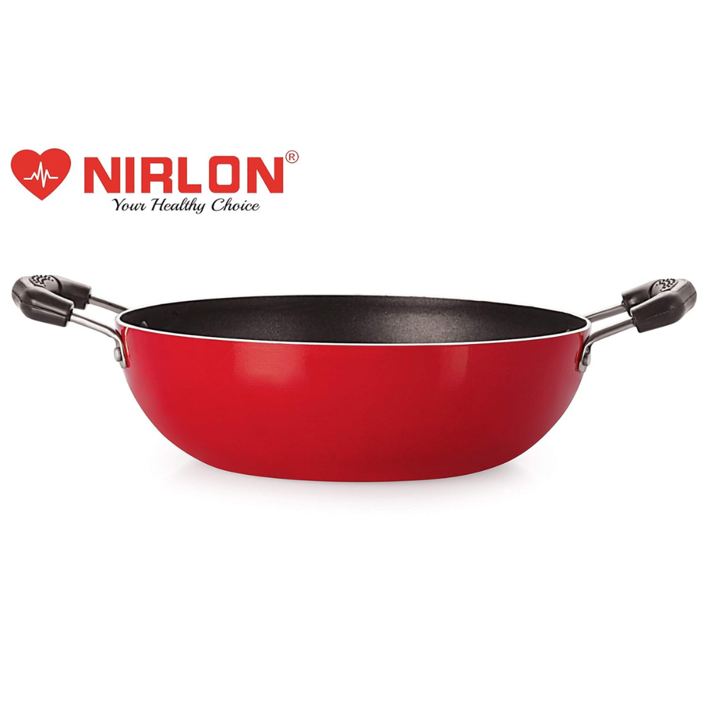 Aluminium Cooking Non-stick Gas Stove Compatible Bottom Deep Fry Kadhai