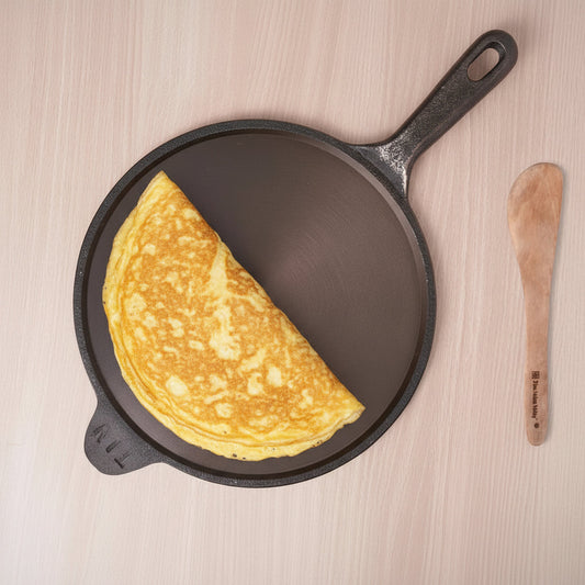 Cast Iron Roti Tawa with Long Handle + Free Iron Tadka Pan