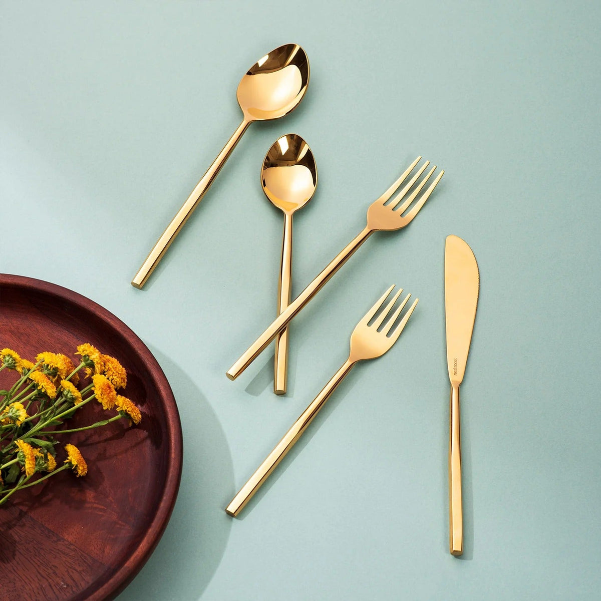 Set of 5 Cutlery with Stylish Handles - Design 2