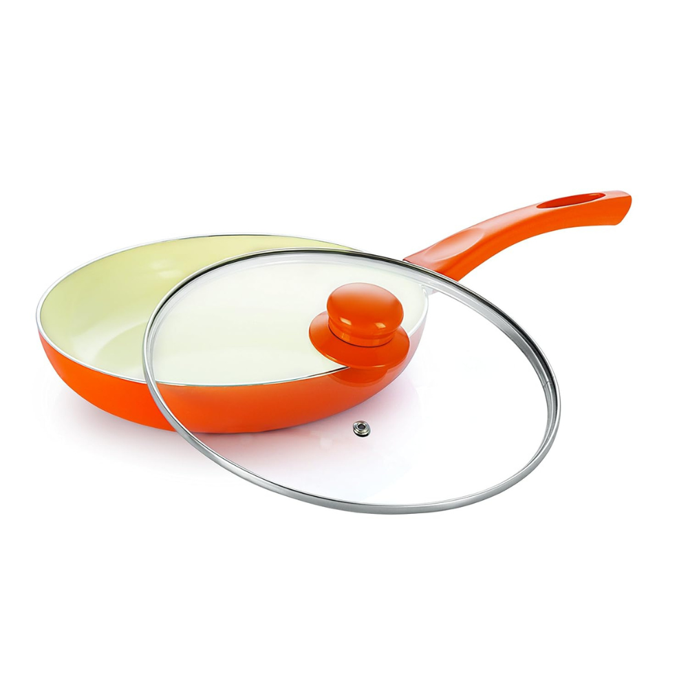 Ceramic Cooking Fry Pan 24 cm, Heat-Resistant Handle