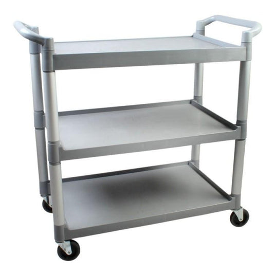 3 Tier Polypropylene Compact Mobile Trolley - Grey Default Title