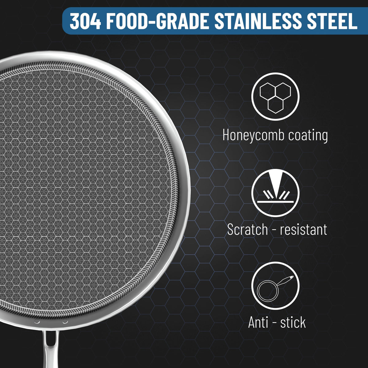 Honeycomb Triply Non Stick Dosa Tawa, Stainless Steel Tawa for Dosa, Tawa for Roti/Chapati/Paratha