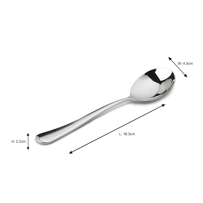 Stainless Steel Decoline Soup Spoon Set of 6, Dishwasher Safe, Modern Elegance, Serveware & Tableware