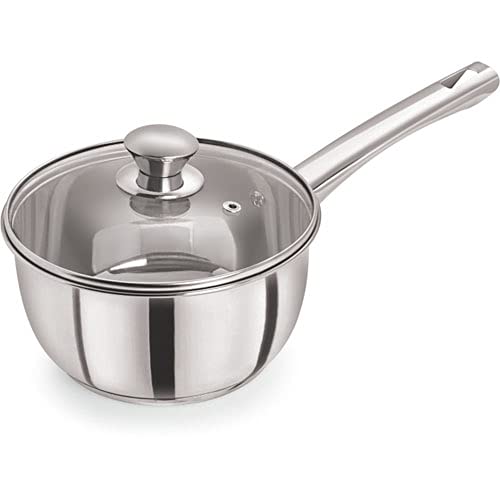 Try Ply Induction Base Stainless Steel Sauce Pan With Glass Lid