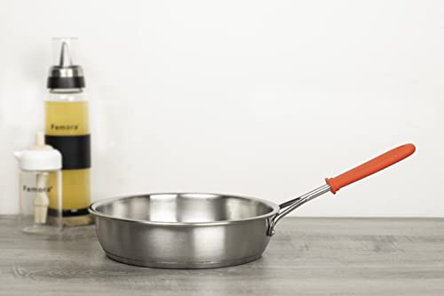 Tri-ply Frying Pan 24 cm Capacity 1.8 L With Silicone Handle, Healthy Cooking