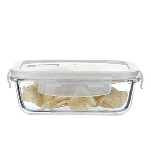 Borosilicate Glass Containers for Kitchen, Storage Box for Kitchen With Air Vent Lid, Pack of 1, 2200 ml
