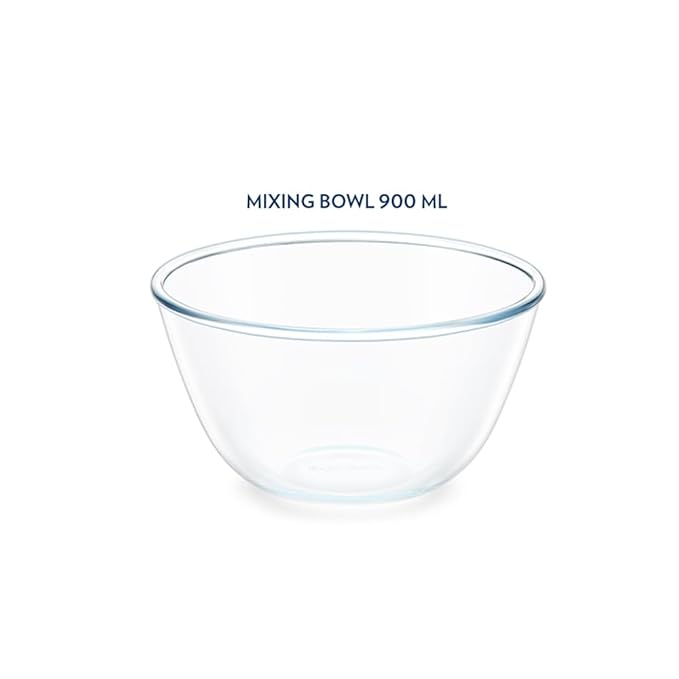 Glass Mixing & Serving Bowl, Oven & Microwave Safe Bowl, 900 ml