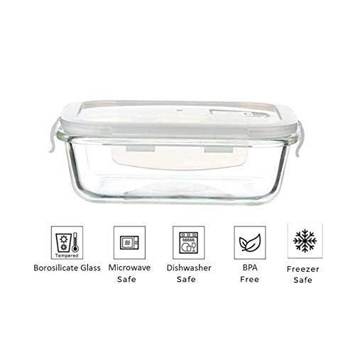 Borosilicate Glass Containers for Kitchen, Storage Box for Kitchen With Air Vent Lid, Set of 3, 400 ml