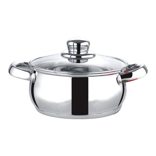 Stainless Steel Cook & Look With Glass Lid 16 cm