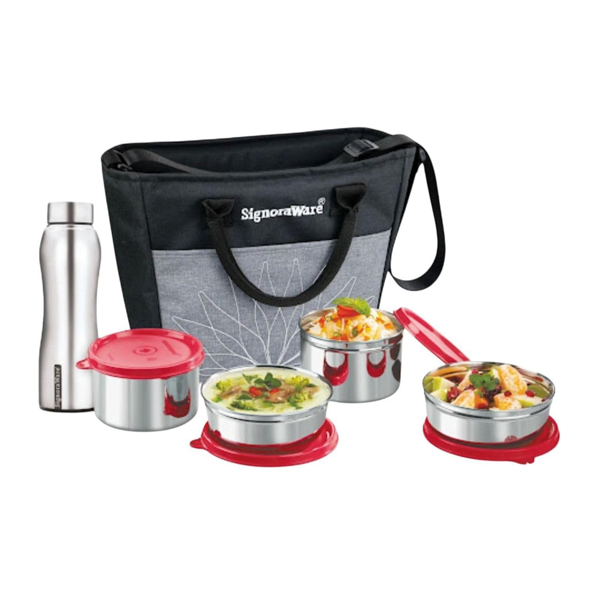 Signoraware Office Steel Lunch Box Red