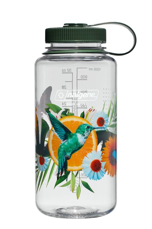 32oz / 1L Wide Mouth Water Bottle Surrealist Citrus Hummingbird