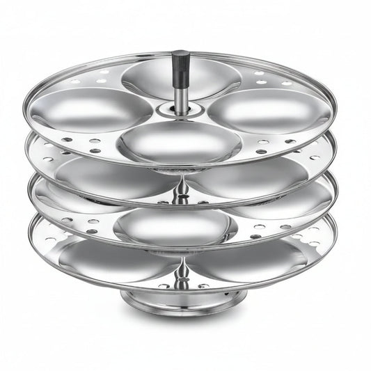 By Stainless Steel Idli Cooker 4 Plates 16 Idlis