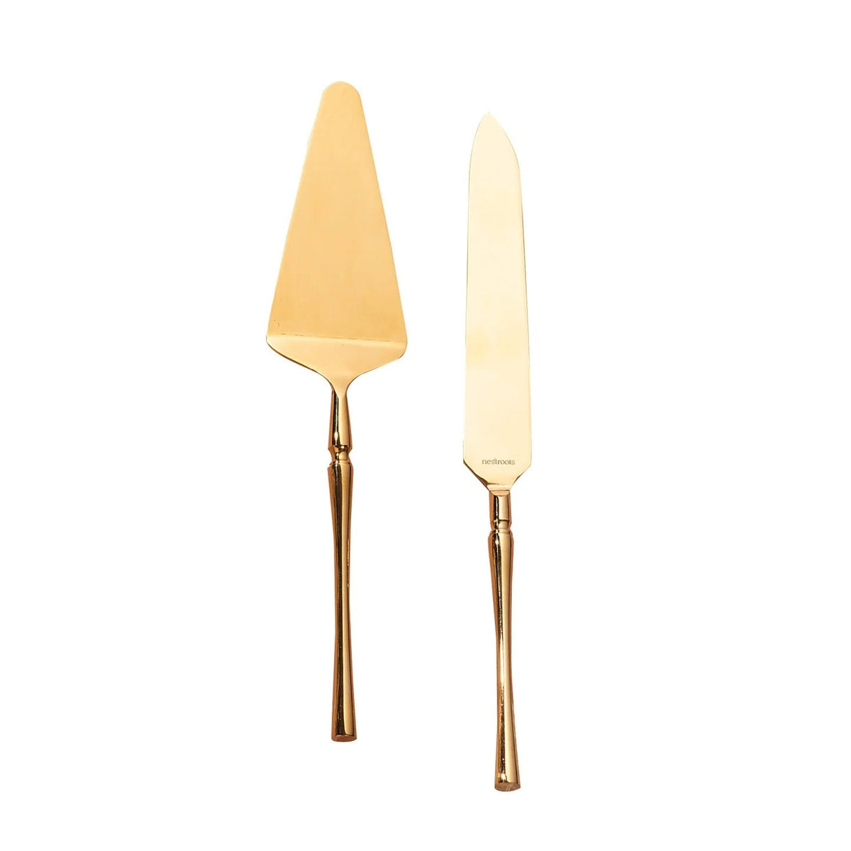 Sculpted Elegance Set of 2 Cake Servers with Curvy Handles