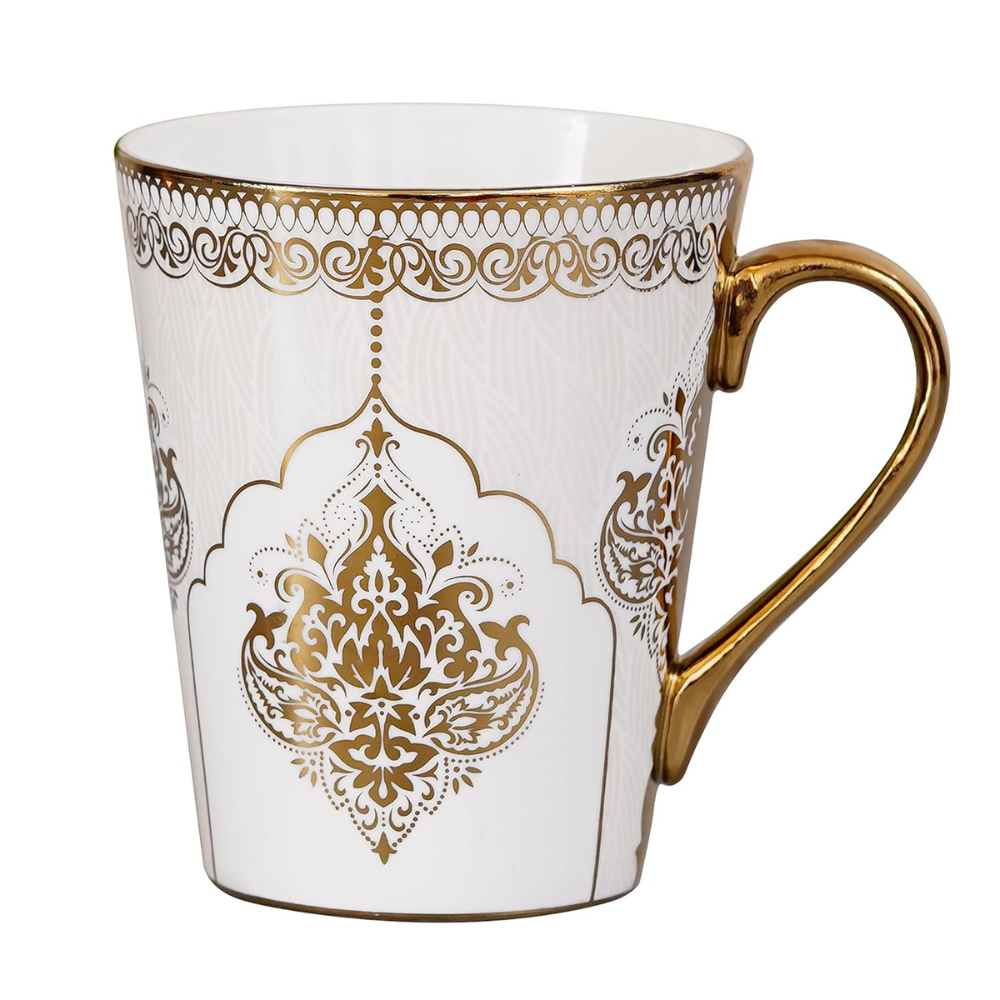 Heritage Gold Coffee Mug Milk Mug, 330 ml, Not Microwave Safe, Ceramic