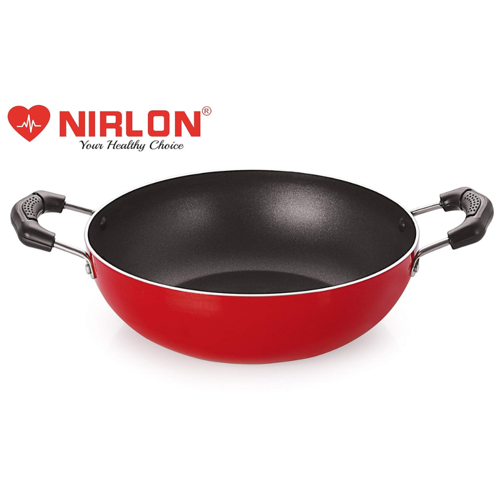 Aluminium Cooking Non-stick Gas Stove Compatible Bottom Deep Fry Kadhai