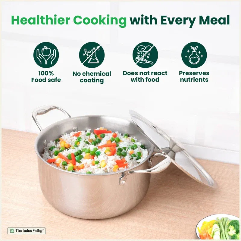 Triply Premium Stainless Steel Casserole Biryani Pot