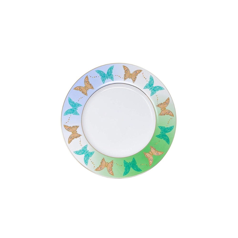Bone China Butterfly 6 Pcs Dessert Plate Set, 21 cm