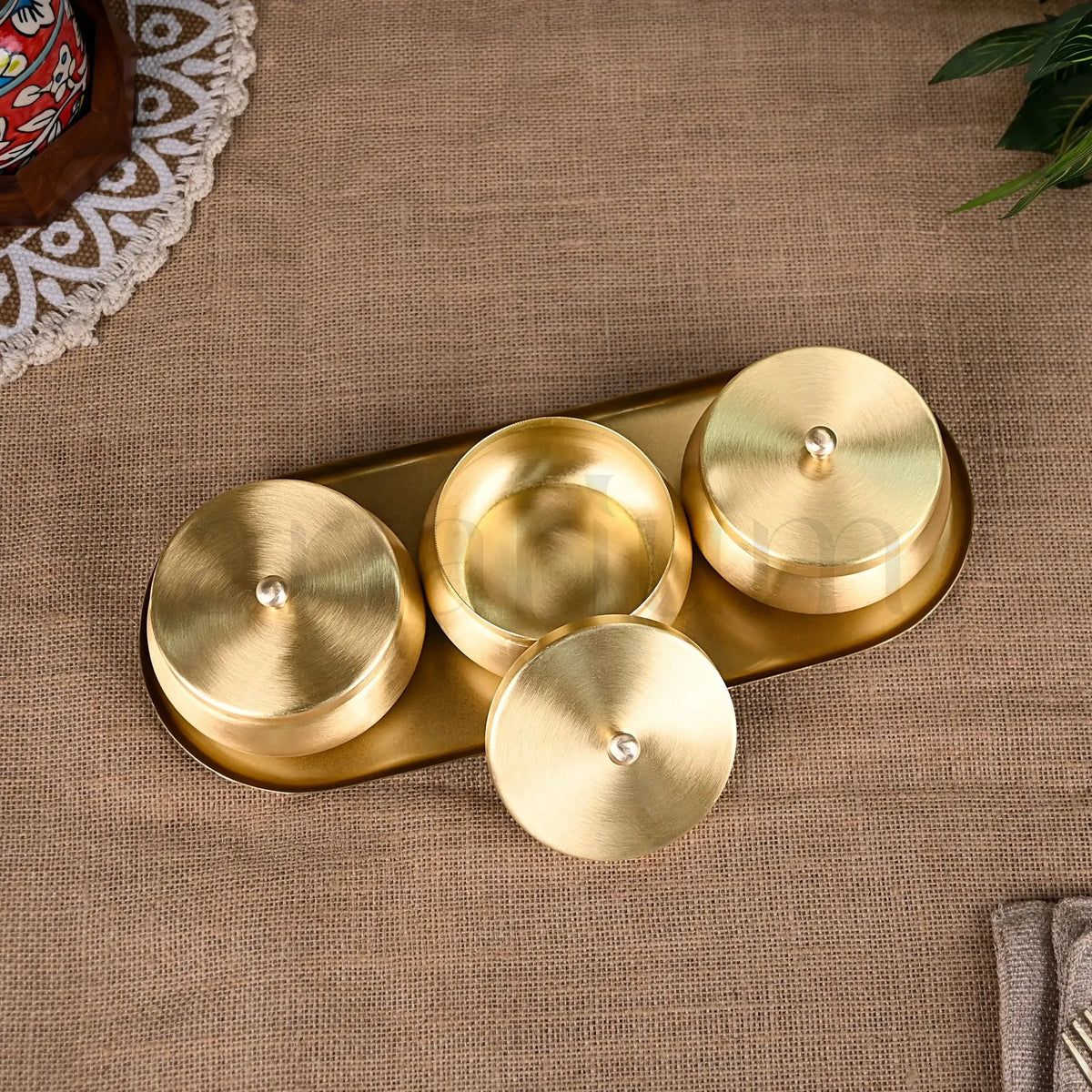Brass Nut Bowl Gift Set Premium Handcrafted