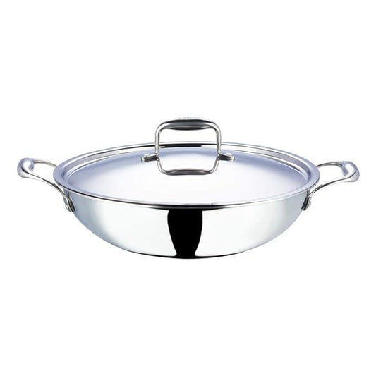 Triply Stainless Steel Kadai with lid 4.5 L (30 cm Dia)