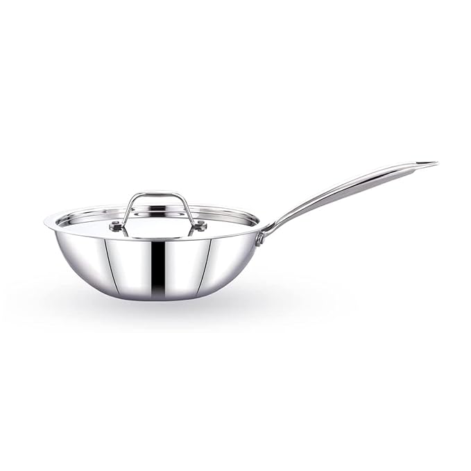 Triply Stainless Steel Wok Pan 22 cm