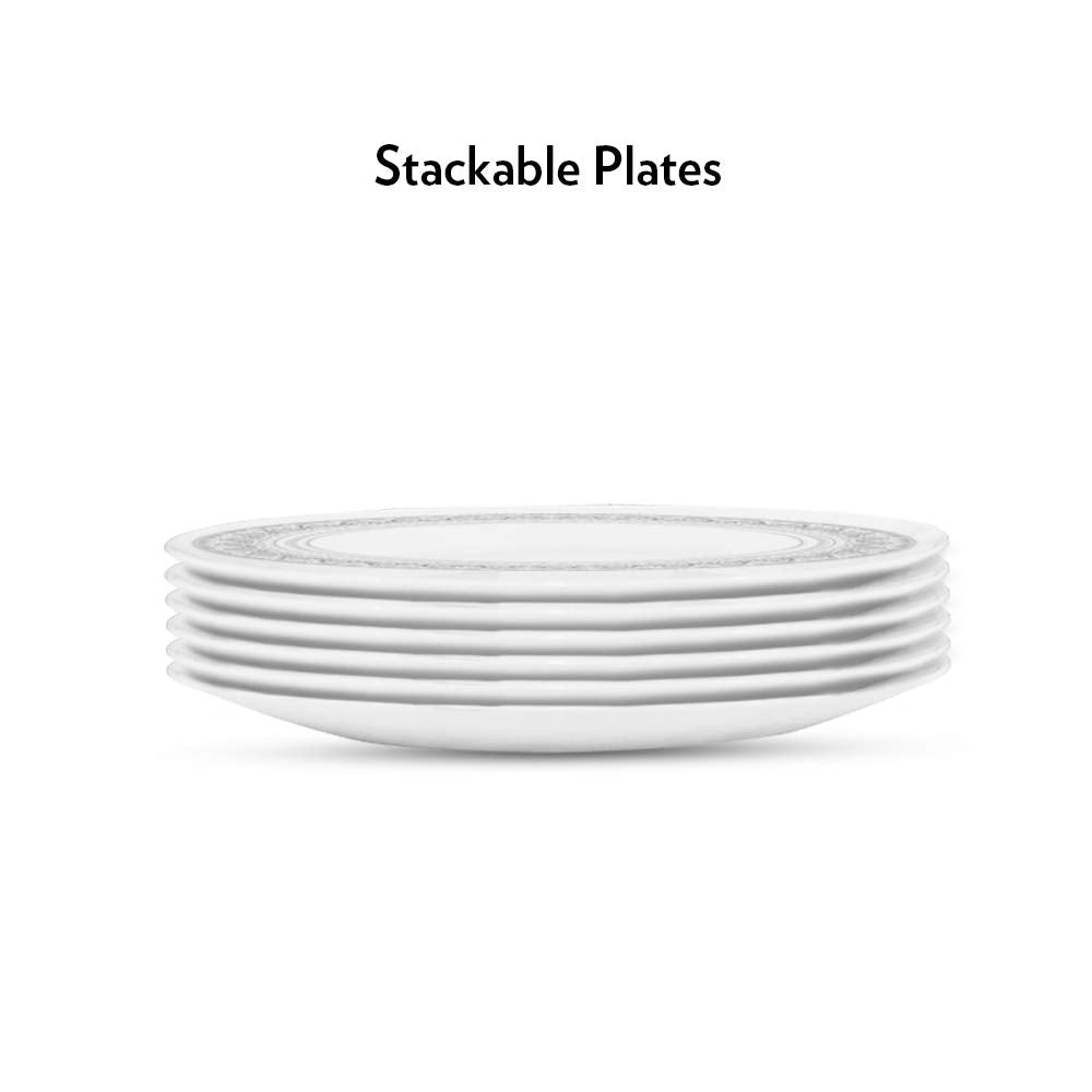Opalware Classic Full Plate, White, 11 inch, Set of 6