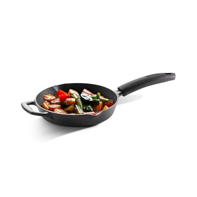 Pre-Season Cast Iron Fry Pan Sturdy Handles 20 cm