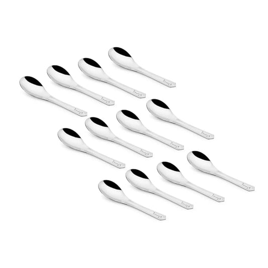 12 Pieces Stainless Steel Small Spoons for Container/Spice Length 9 cm Silver