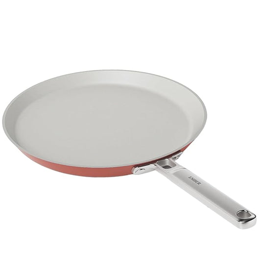 Ceramic Non Stick Dosa Tawa 28 cm, Stainless Steel Handle, Terracotta