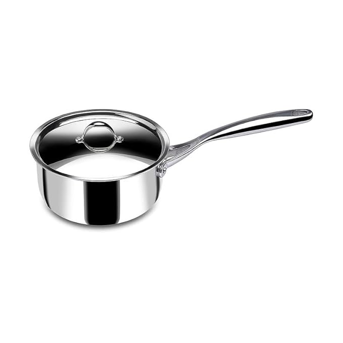 Stainless Steel Tea Pan, Triply Saucepan With Lid, Milk Pan 1l, Gas & Induction Base Sauce Pan, Dia 14 cm