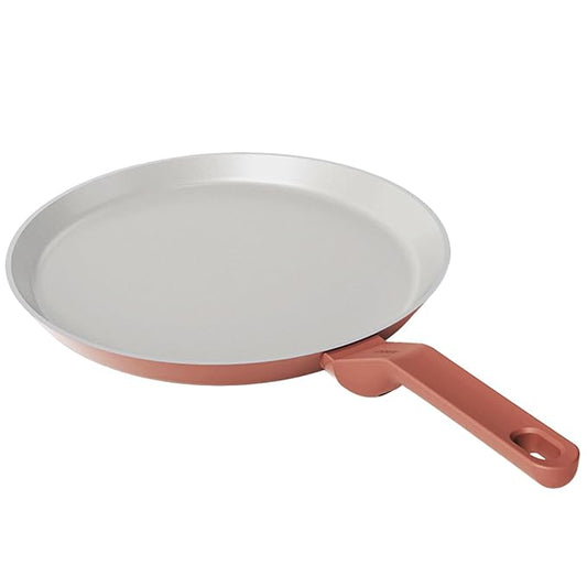 Ceramic Non Stick Dosa Tawa 28 cm, Matching Handle,, Terracotta