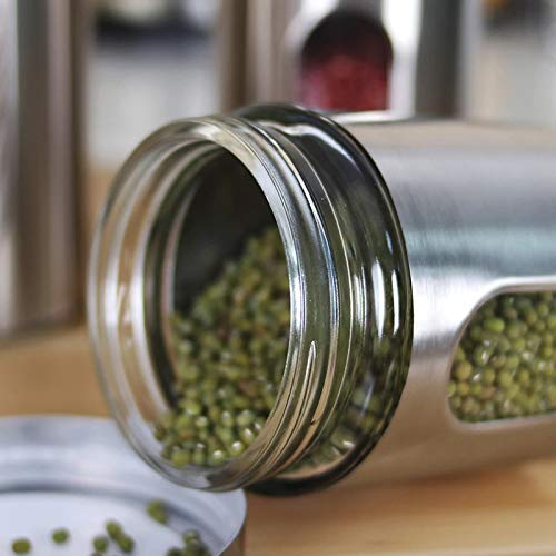Glass Window Jar for Kitchen Storage Kitchen Storage Jars With Glass Window, 700 ml, 1000 ml, Set of 2
