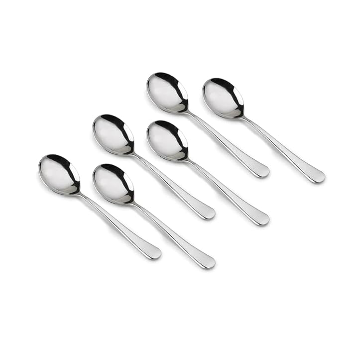Stainless Steel Decoline Soup Spoon Set of 6, Dishwasher Safe, Modern Elegance, Serveware & Tableware