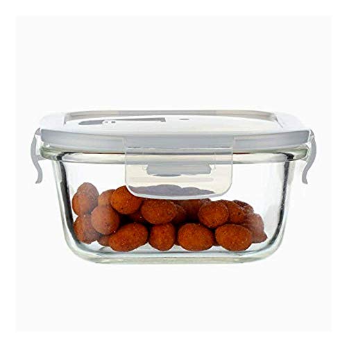 Borosilicate Glass Microwave Safe Rectangle Food Storage Container With Air Vent Lid, 1500 ml