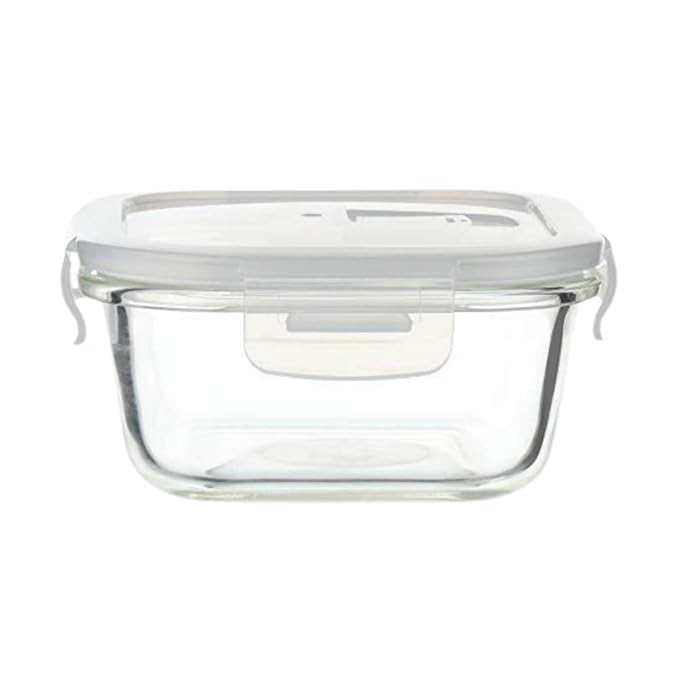Borosilicate Glass Containers for Kitchen, Storage Box for Kitchen With Air Vent Lid, Set of 1, 300 ml