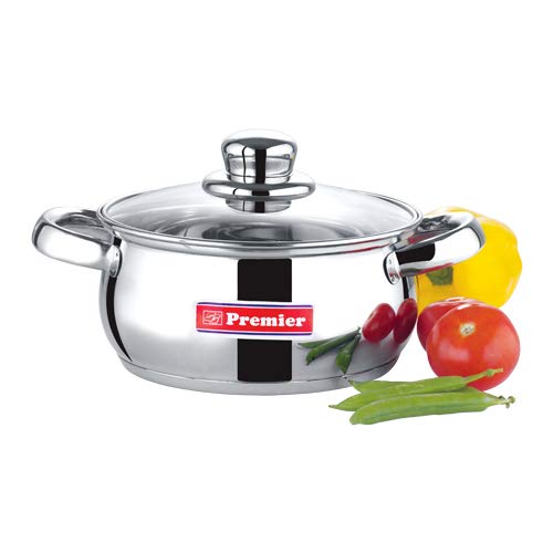 Stainless Steel Cook & Look With Glass Lid 16 cm