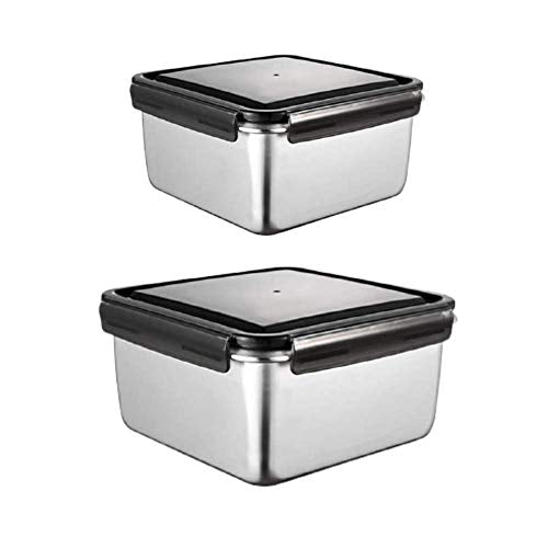 High Steel Square Container Airtight Leakproof Unbreakable Storage Container/ Lunch Box, 350 ml, 550 ml