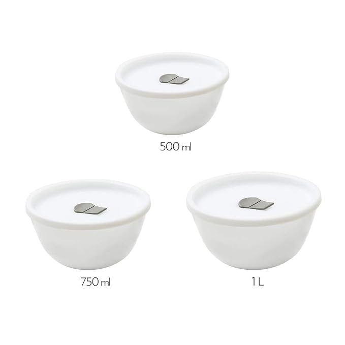 Opalware Solid Serving Bowl With Lid, Set of 3, White
