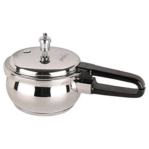 Stainless Steel Tri Ply Induction Base Outer Lid Handi Pressure Cooker 5.5 L, Silver