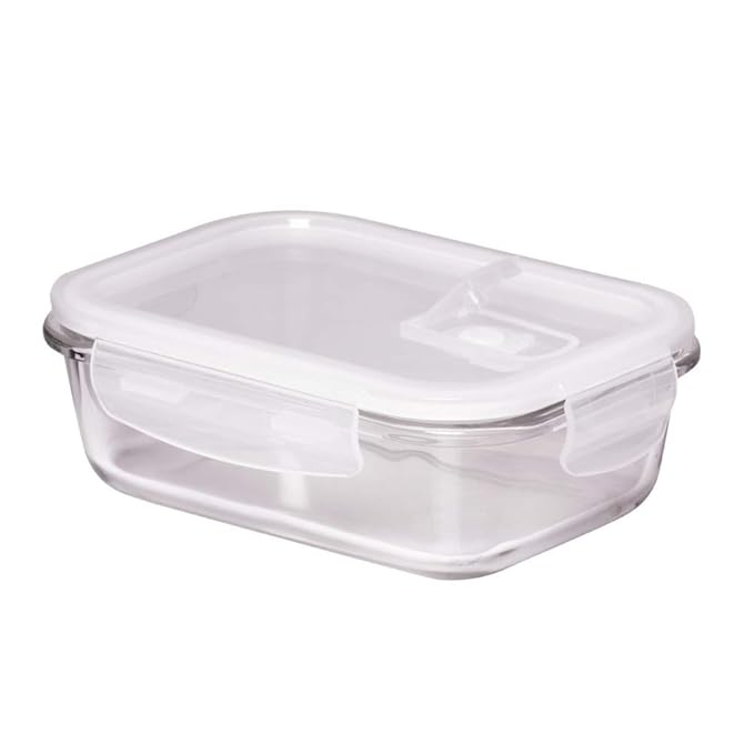 Borosilicate Glass Containers for Kitchen, Storage Box for Kitchen With Air Vent Lid, Pack of 3, 400 ml