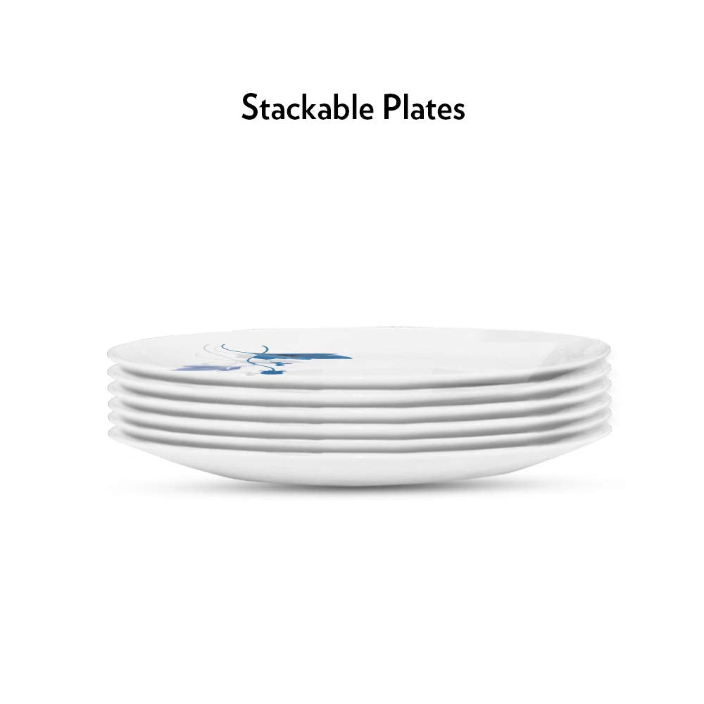 Opalware Ageria Full Plate, White, 11 inch, Set of 6