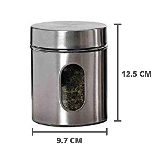 Glass Window Jar for Kitchen Storage Kitchen Storage Jars With Glass Window, 700 ml, 1000 ml, Set of 2