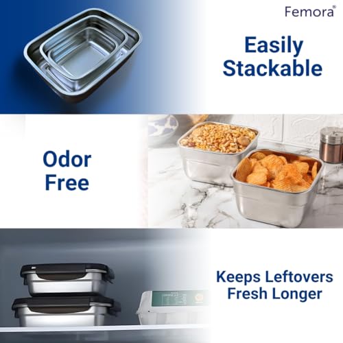 High Steel Square Container Airtight Leakproof Unbreakable Storage Container/ Lunch Box, 350 ml, 550 ml