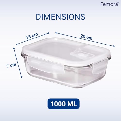 Borosilicate Glass Containers for Kitchen, Storage Box for Kitchen With Air Vent Lid, Set of 2