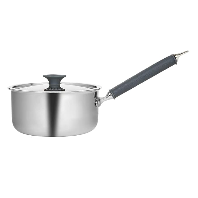 Tri-ply Stainless Steel Sauce Pan With Lid, Induction Friendly Tea Pan, 2.2 L, 18 cm
