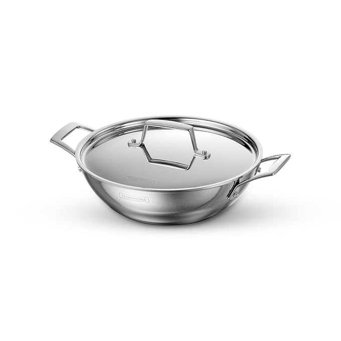 Triply 24 cm/2.6L Kadai with SS 304 Lid
