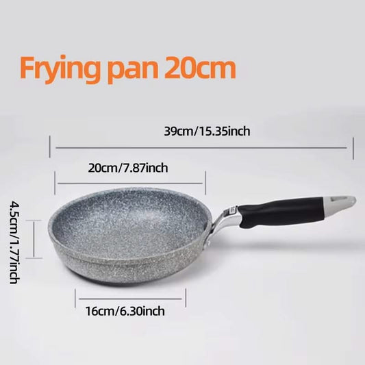 Non-Stick Stone Frying Pan – Great for Searing, Frying, and Everyday Cooking, Compatible with Gas and Induction Stoves, Frying Pan Available in 20cm, 26cm, and 28cm Sizes, with Matching Wok (24cm, 28cm) and Milk Pot (18cm, 20cm) Options.