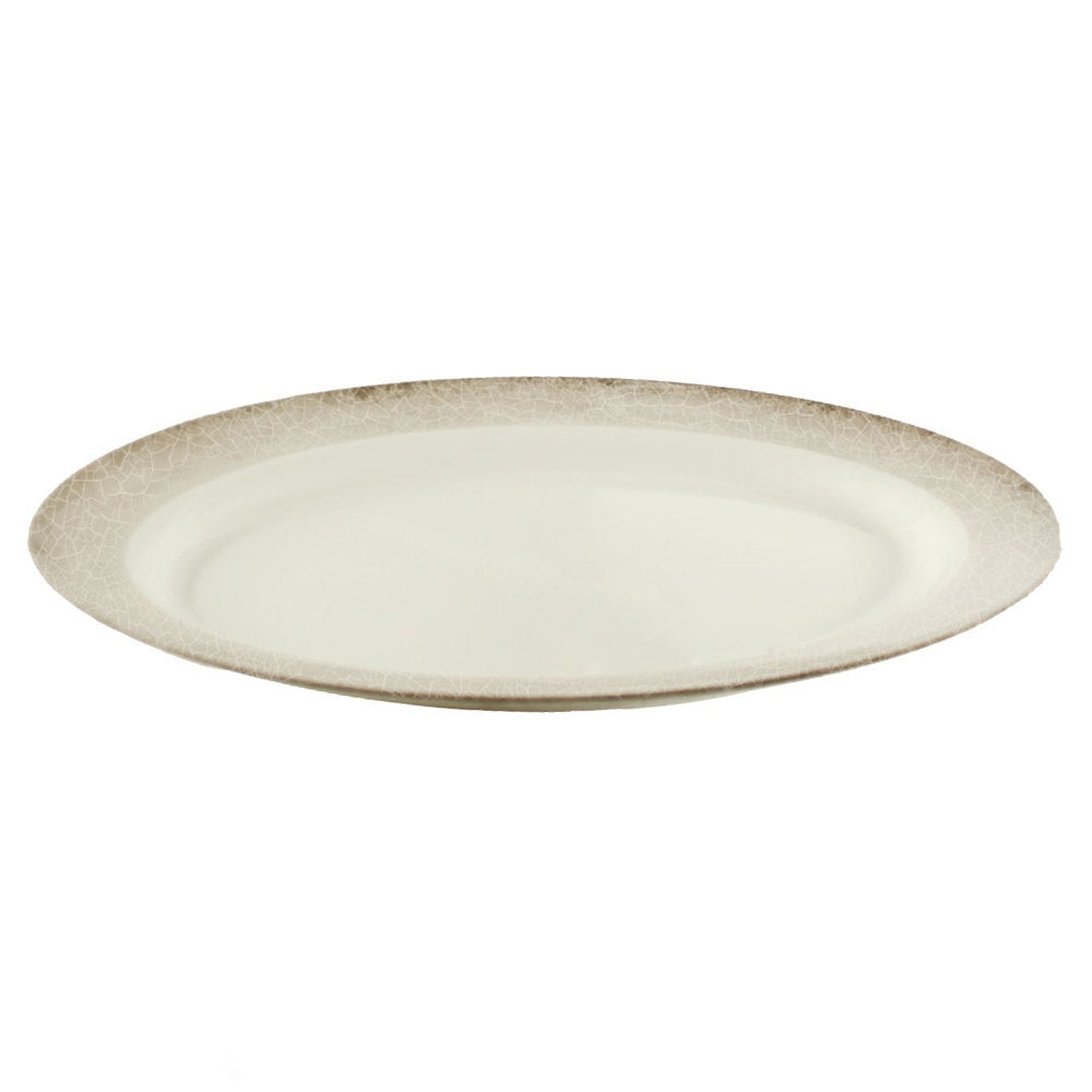 Oval Melamine Platter with Crackle-Finished Border